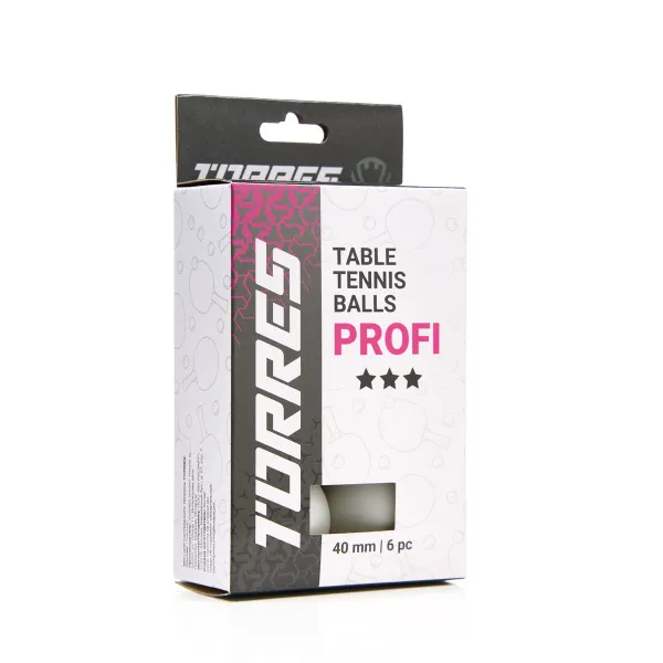 Мяч для наст. тенниса TORRES Profi 3*, TT23012, диам. 40+мм, упак. 6 шт, белый за 338.30 ₽ в Новокузнецке