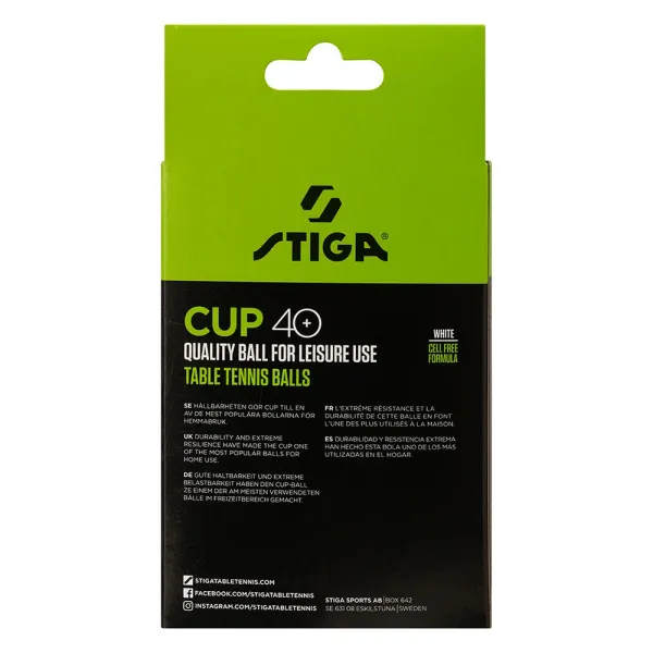 Мяч для наст. тенниса Stiga Cup ABS, 1110-2510-12, диам.40+мм, пластик, упак. 12 шт, белый за 1&nbsp;774.80 ₽ в Новокузнецке