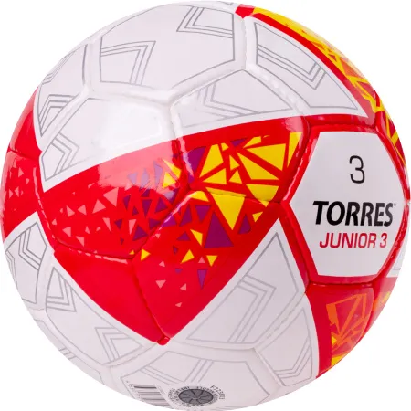 Мяч футб. TORRES Junior-3, F323803, р.3,глянц.ПУ, 4 сл, 32 п,руч.сш,бел-крас-жел за 2&nbsp;070.60 ₽ купить в Новокузнецке