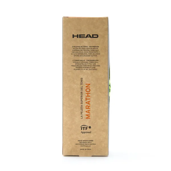 Мяч теннисный HEAD Marathon 3B, 578183, крафт. упак.3шт, без давления, фетр, нат.резина,желтый за 1&nbsp;055.70 ₽ в Новокузнецке