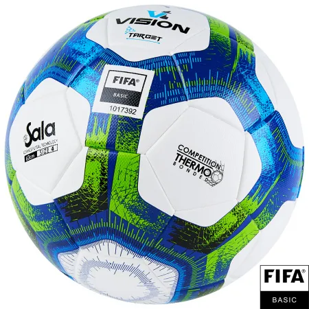 Мяч футзал. VISION Target, FS324094, FIFA Basic, р.4, 32 п. PU, 3 подкл.сл, термосшивка, бело-синий за 3&nbsp;519 ₽ купить в Новокузнецке
