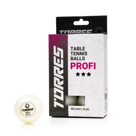 Мяч для наст. тенниса TORRES Profi 3*, TT23012, диам. 40+мм, упак. 6 шт, белый за 338.30 ₽ купить в Новокузнецке