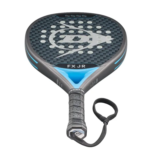 Ракетка для падела Dunlop FX Jr, 10370738, для юниоров, гибрид, графит, черно-голубой за 11&nbsp;019.40 ₽ в Новокузнецке