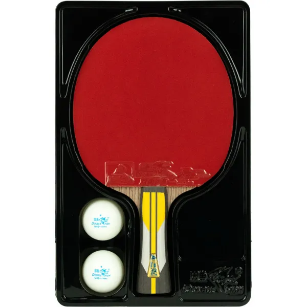 Ракетка для н/т DOUBLE FISH 6A+C, для подвин.,ITTF Appr.,накл. 2,1 мм, конич. ручка+ 2 мяча V40+мм за 3&nbsp;442.50 ₽ в Новокузнецке